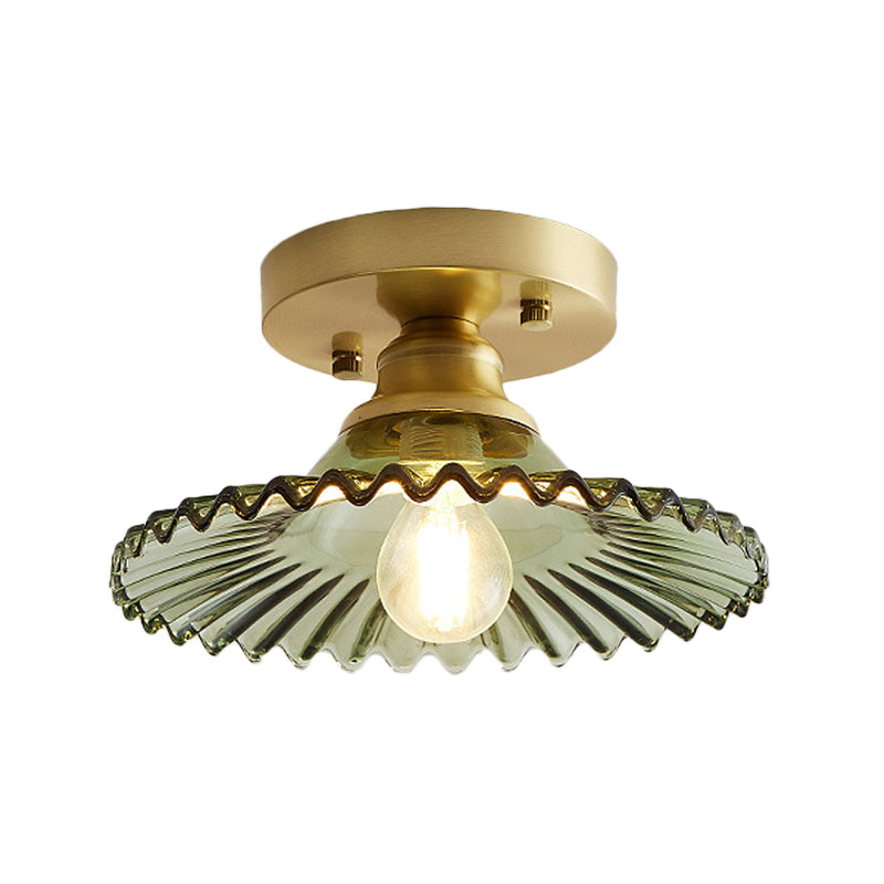 LumiCraft – Industrielle Deckenlampe mit grünem Glas-Schirm | Karnz