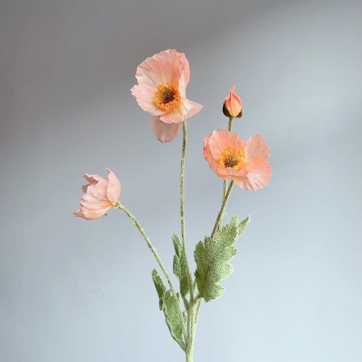 Lebensechter Seiden-Mohnblumenstiel