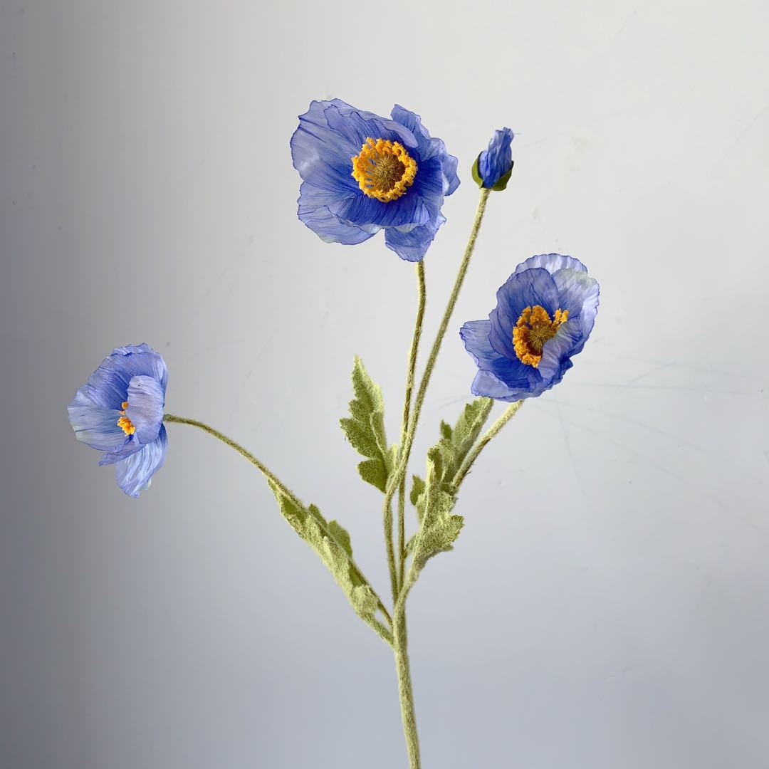Lebensechter Seiden-Mohnblumenstiel