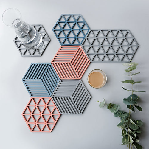 Unisex Silikon Untersetzer mit modernem geometrischem Design Karnz