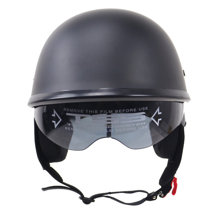 Klassischer Halbschalen-Motorradhelm mit Visier Karnz