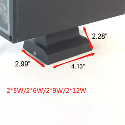 Moderner minimalistischer quadratischer Säulen-LED-leuchtender wetterfester Wandleuchten-Lampe | Karnz