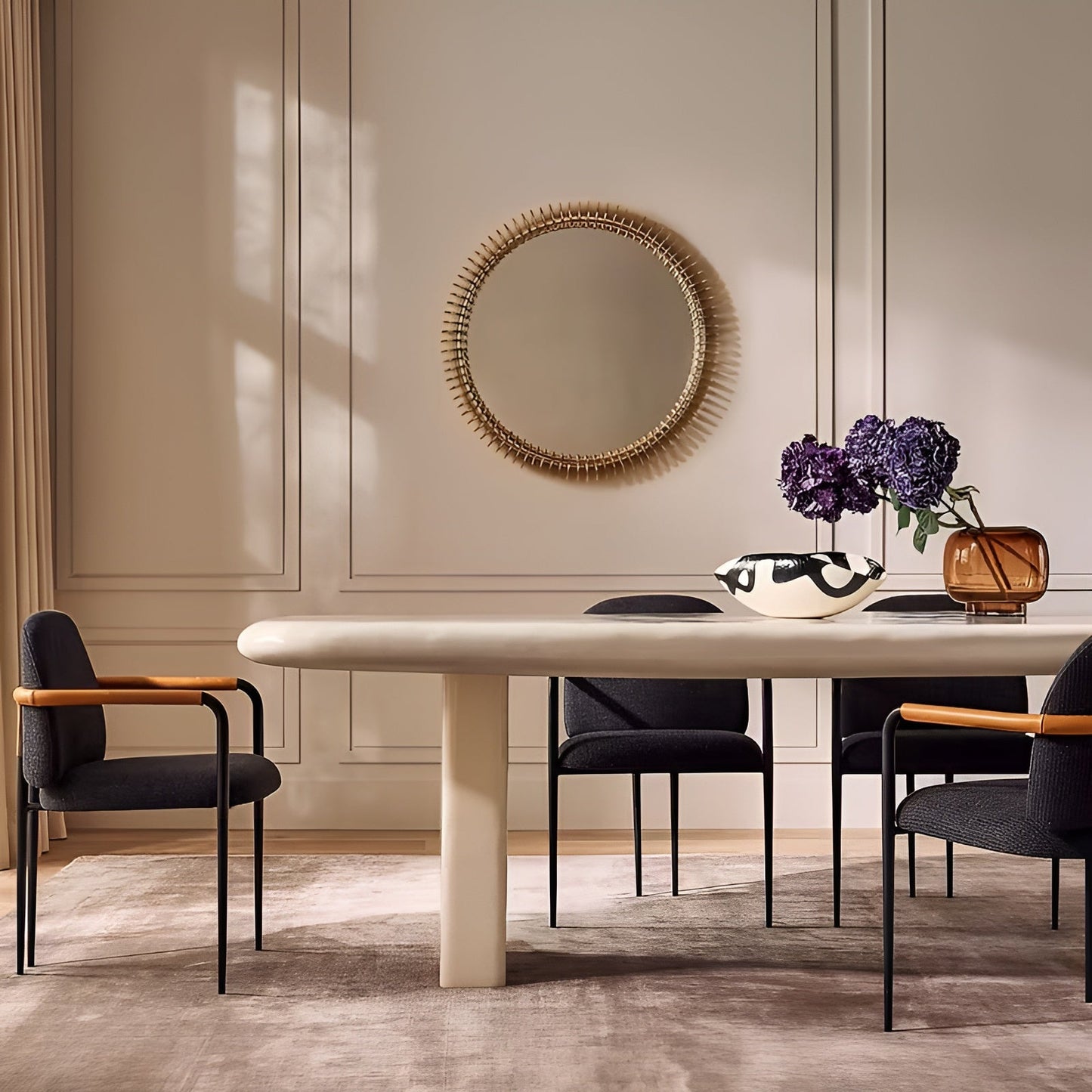 Handvase aus Glas von Karnzown – minimalistisch und dekorativ | Transparenter Innenraum für Blumen, Hydrokultur und moderne Pflanzen in Bernstein