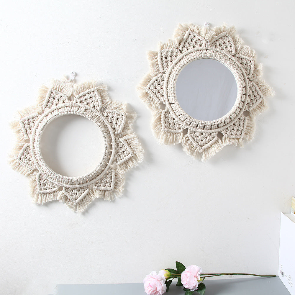 Macrame dekorativer Wandspiegel Karnz
