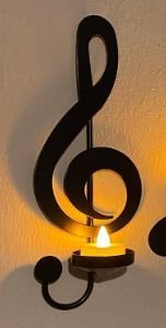 Schwarze Musiknote Wandlicht Karnz