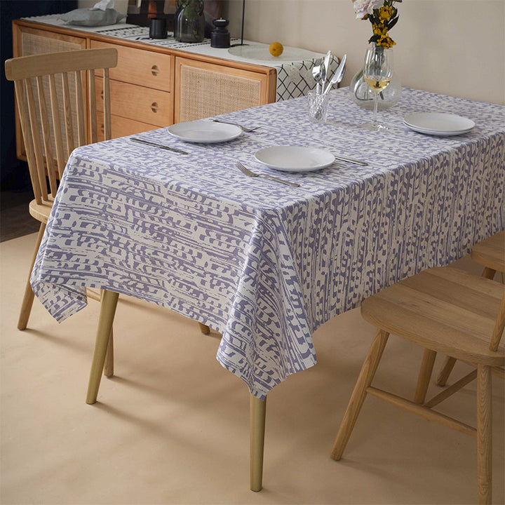 Florale Baumwoll-Mix Tischdecke mit botanischem Druck und pflegeleichter Beschichtung Karnz