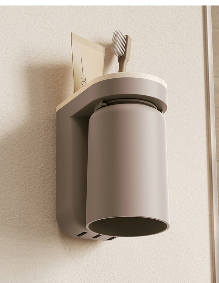 DuoClean 2-in-1 Wandhalterung für Zahnbürste und Becher – Clevere Aufbewahrung ohne Bohren Karnz