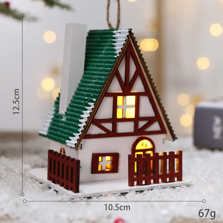 Dekoratives Weihnachts-Holzhaus mit Beleuchtung