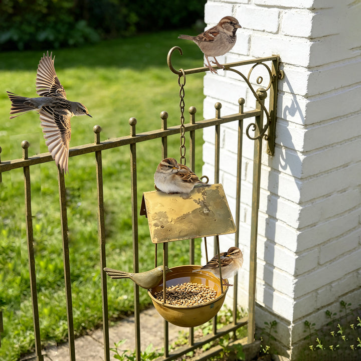 Vogelhaus aus Eisen, hängend, Rost-Optik