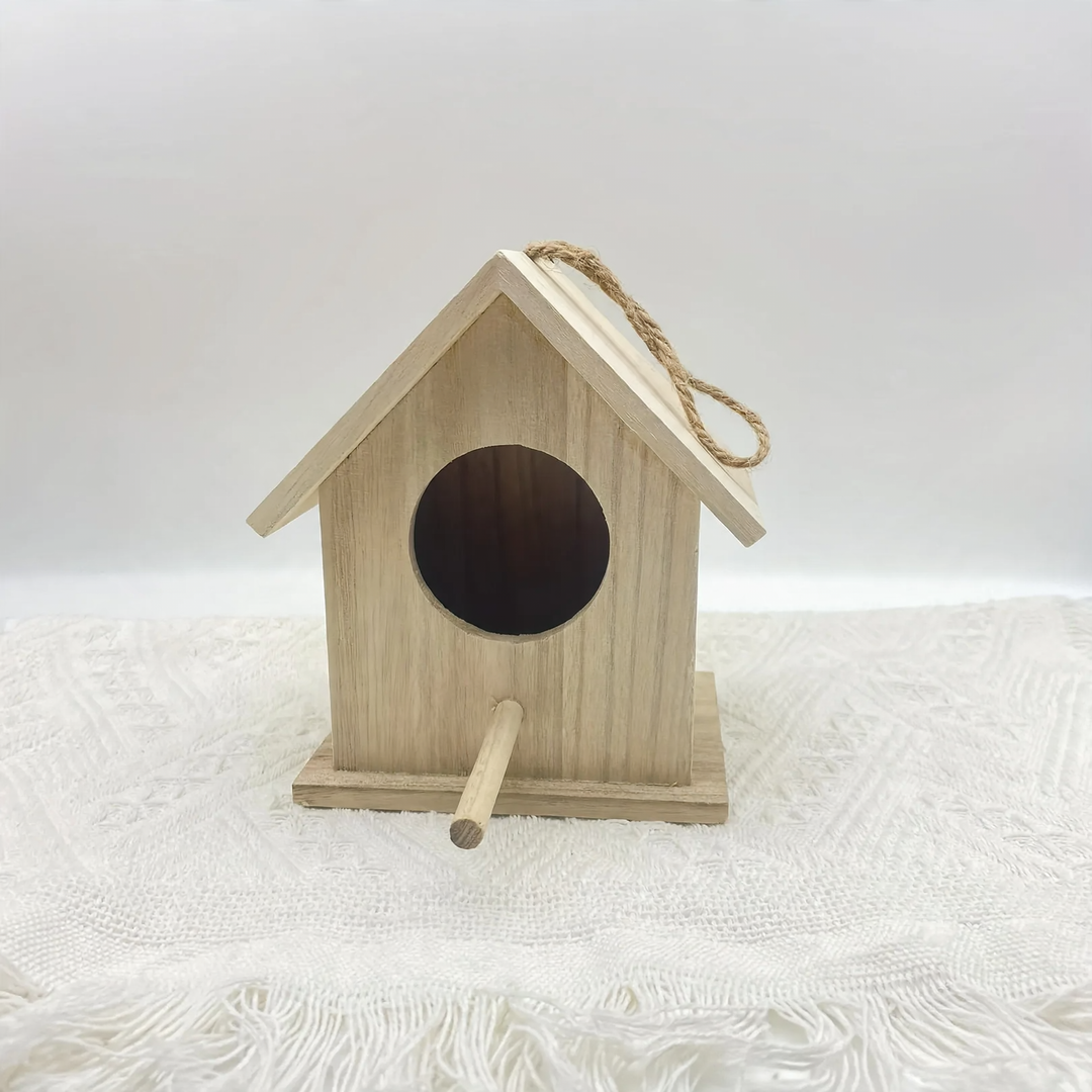 Hängendes Vogelhaus aus Massivholz für den Garten