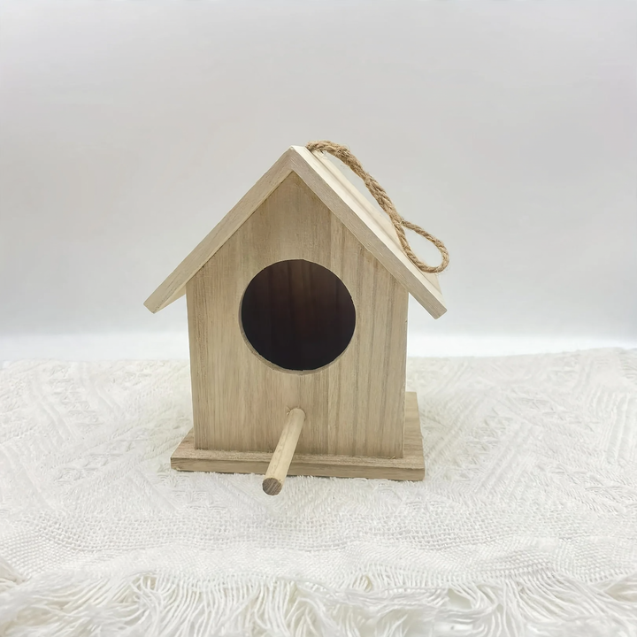 Hängendes Vogelhaus aus Massivholz für den Garten