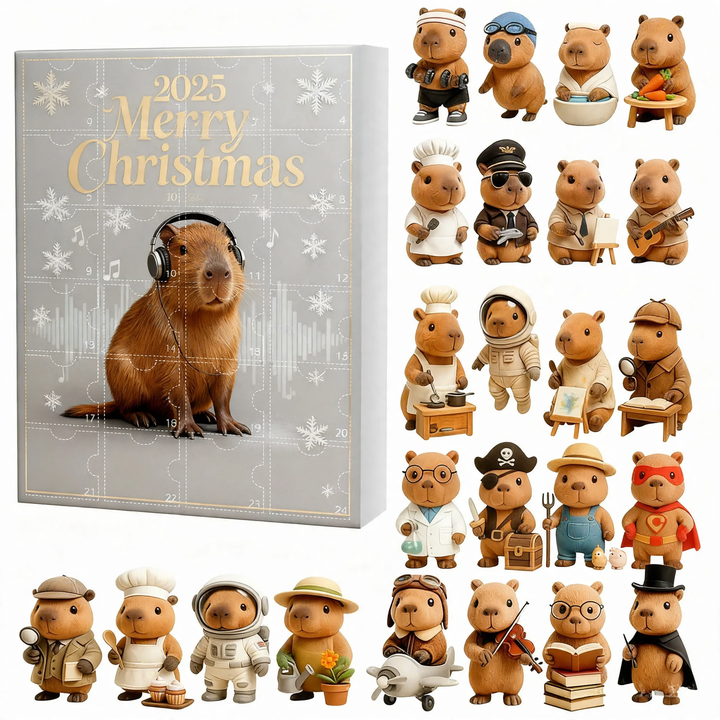 Wasserschwein Adventskalender mit Acryl-Figuren