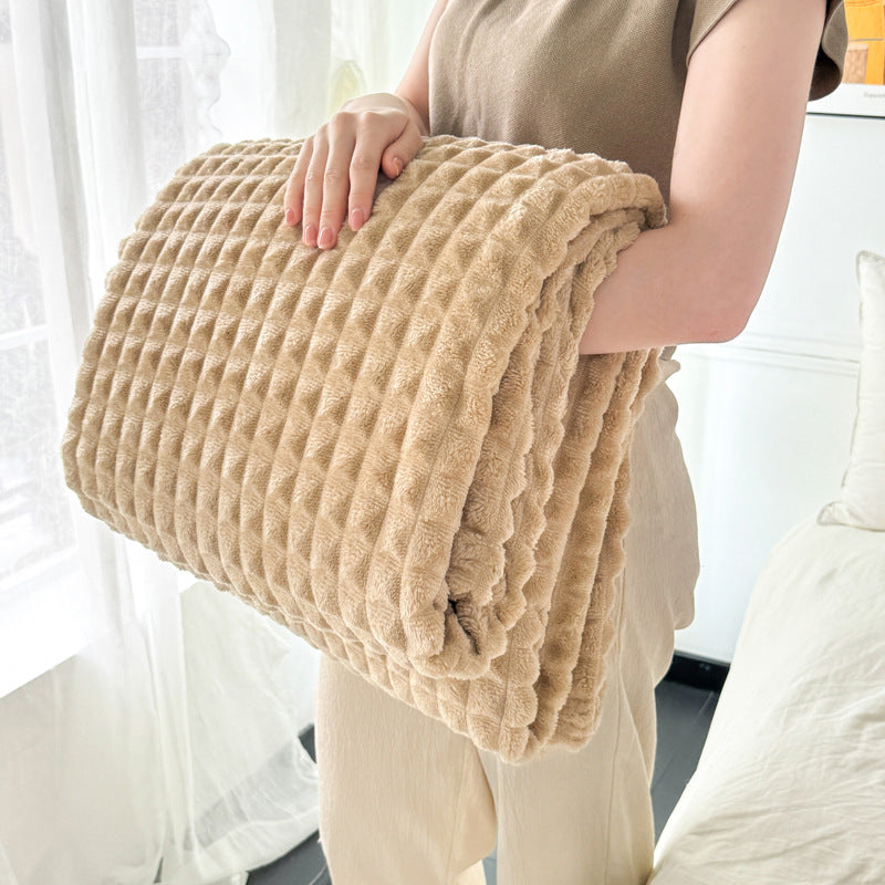 Warme Flanell-Wohndecke mit Struktur, ganzjährig geeignet