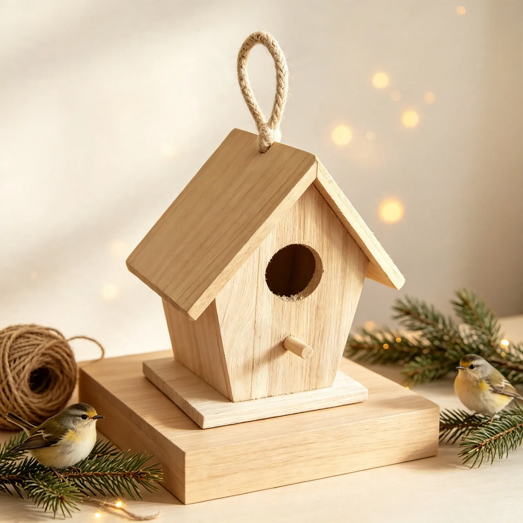 Traditionelles Vogelhaus aus Pappelholz