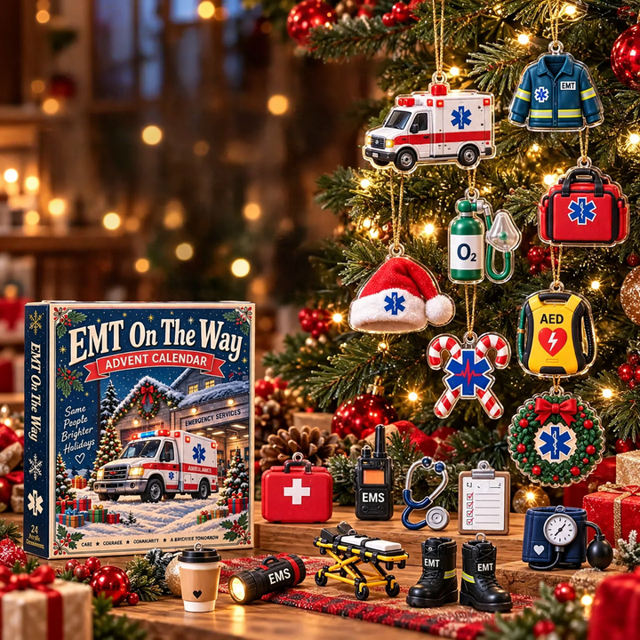 Dekorative Rettungswagen-Adventskalender-Box, Acryl