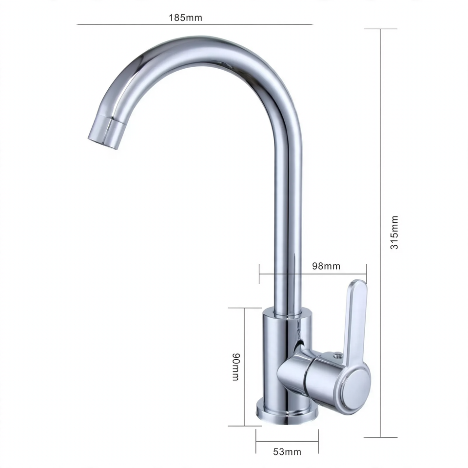 Edelstahl-Wasserhahn für Küche, Misch- oder Kaltwasser