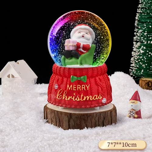 Weihnachtliche Schneekugel mit Licht und Musik