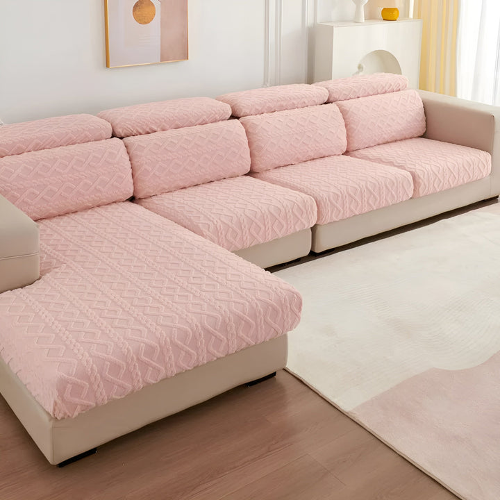 Samt-Sofa-Bezug mit Diamantmuster – weich und luxuriös | Perfekte Passform für jedes Sofa | Karnz