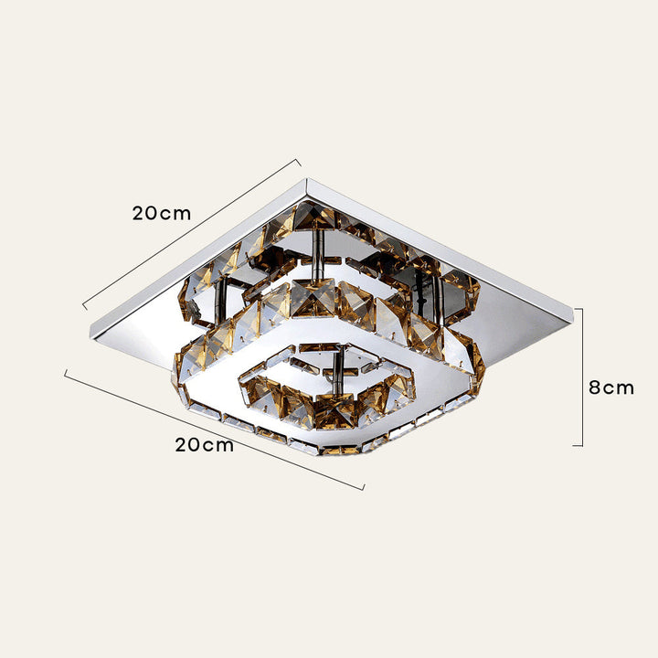 Moderne LED-Deckenleuchte mit Kristalloptik