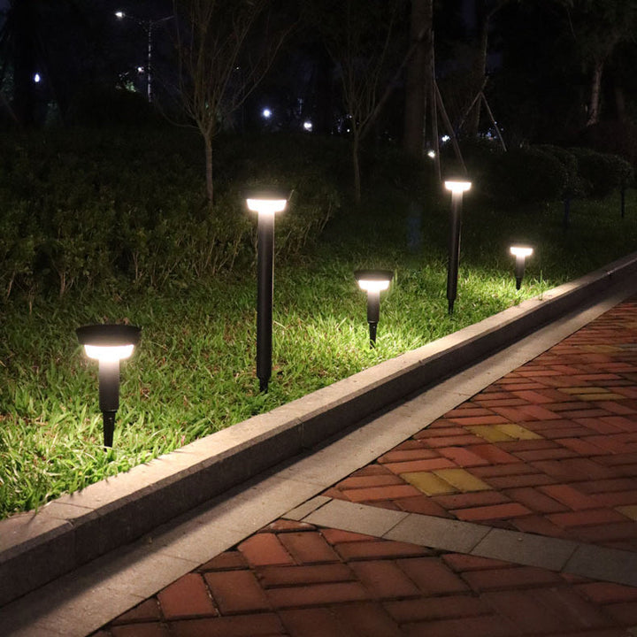 Moderne Einfachheit Wasserdichte Solar Ronde Aluminium Acryl Außenlichter Für Garten | Karnz