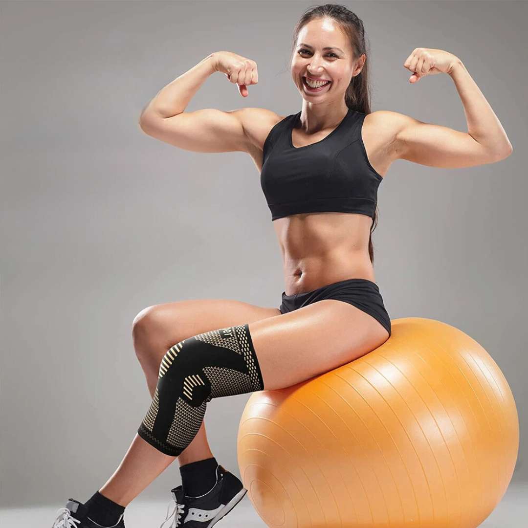 CopperFlex Knee Compression Sleeve | zur Schmerzlinderung - Unterstützung - Mobilität - perfekt für Athleten, Arthritis, Senioren und Verletzungsrehabilitation Karnz