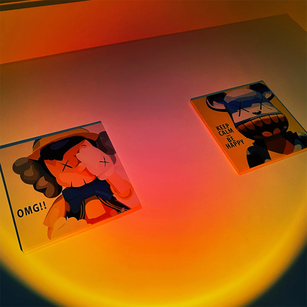 SunsetLuxe - Retro Sonnenuntergang Tischlampe | Warmes LED Umgebungslicht für Schlafzimmer und Wohnzimmer | Karnz