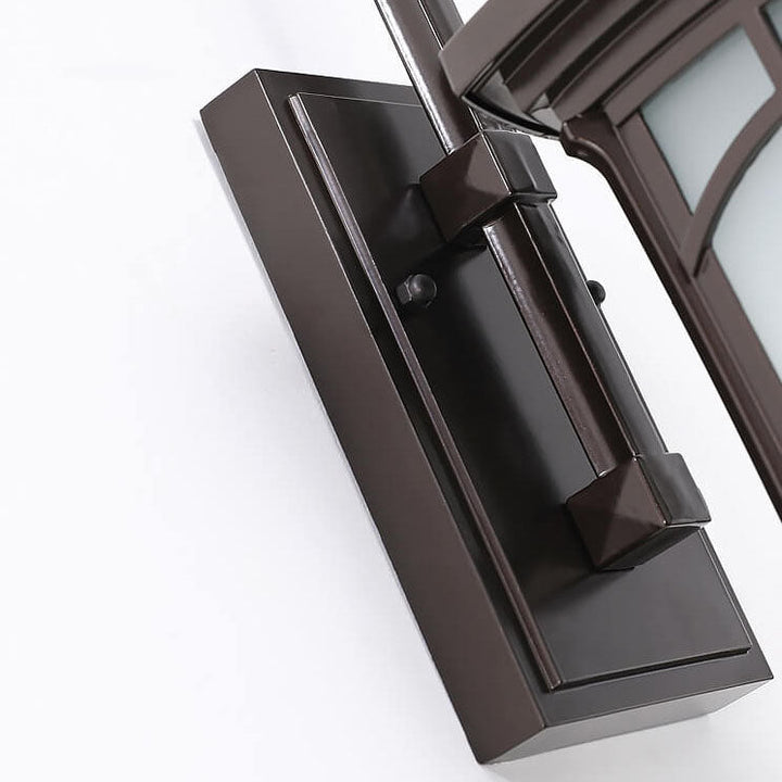 Moderne quadratische Aluminium-Glas-carved 1-Licht Außen wasserdichte Wandlampe | Karnz