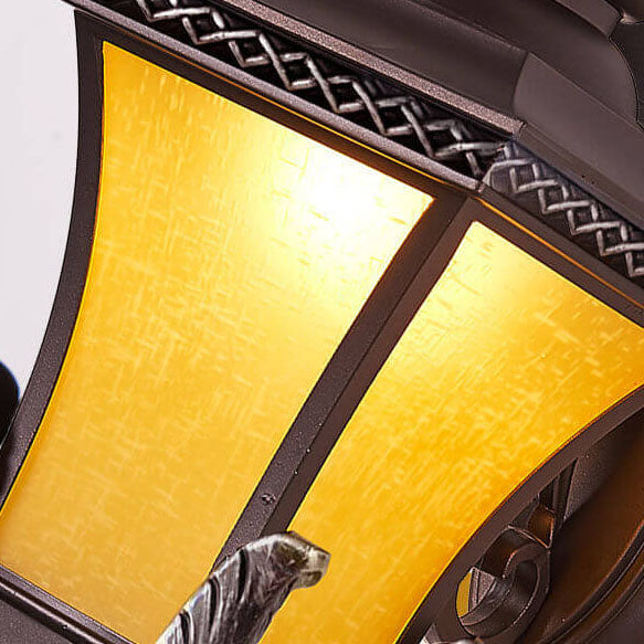 Europäisches Vintage Outdoor Quadrat Käfig Aluminium Glas 1-Licht Wandlampe | Karnz