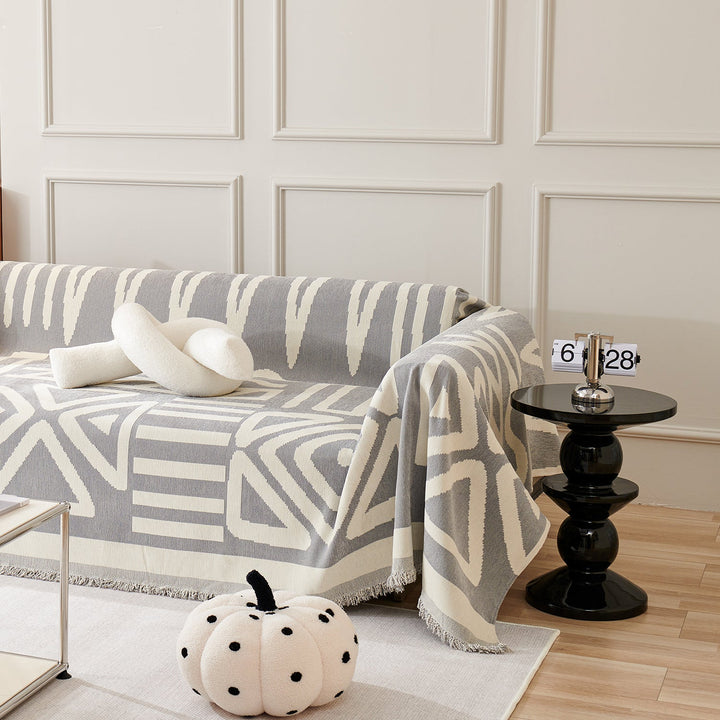 Geometrischer Boho-Stil Sofaüberzug - Modern, Stilvoll & Strapazierfähig Sofa Schutz | Karnz