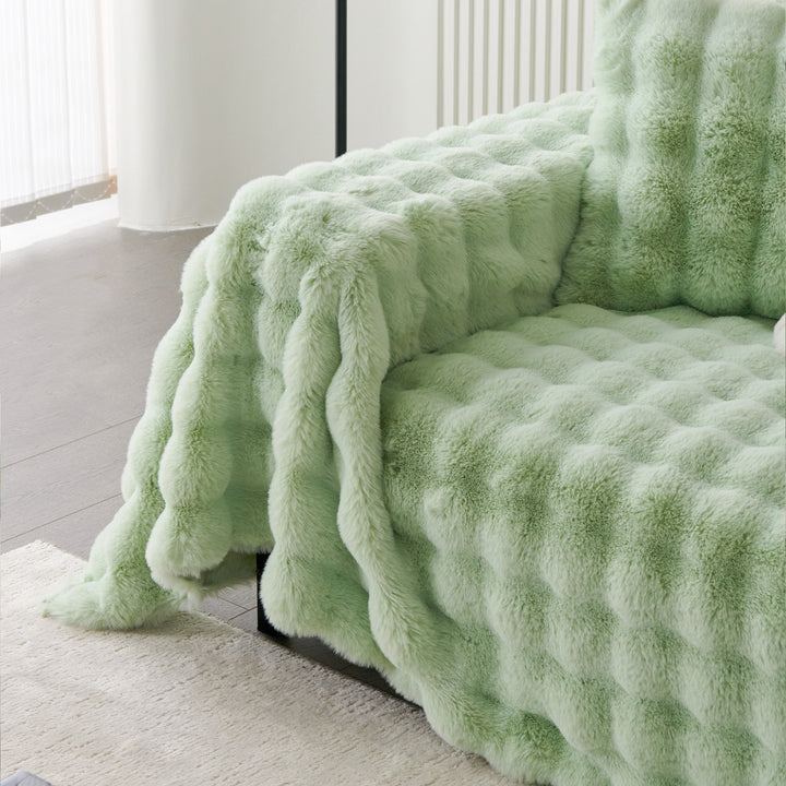 Luxe Ripple Faux Fur Sofa Cover - Modern, Stylisch & Langlebig Sofa Schutz | Karnz