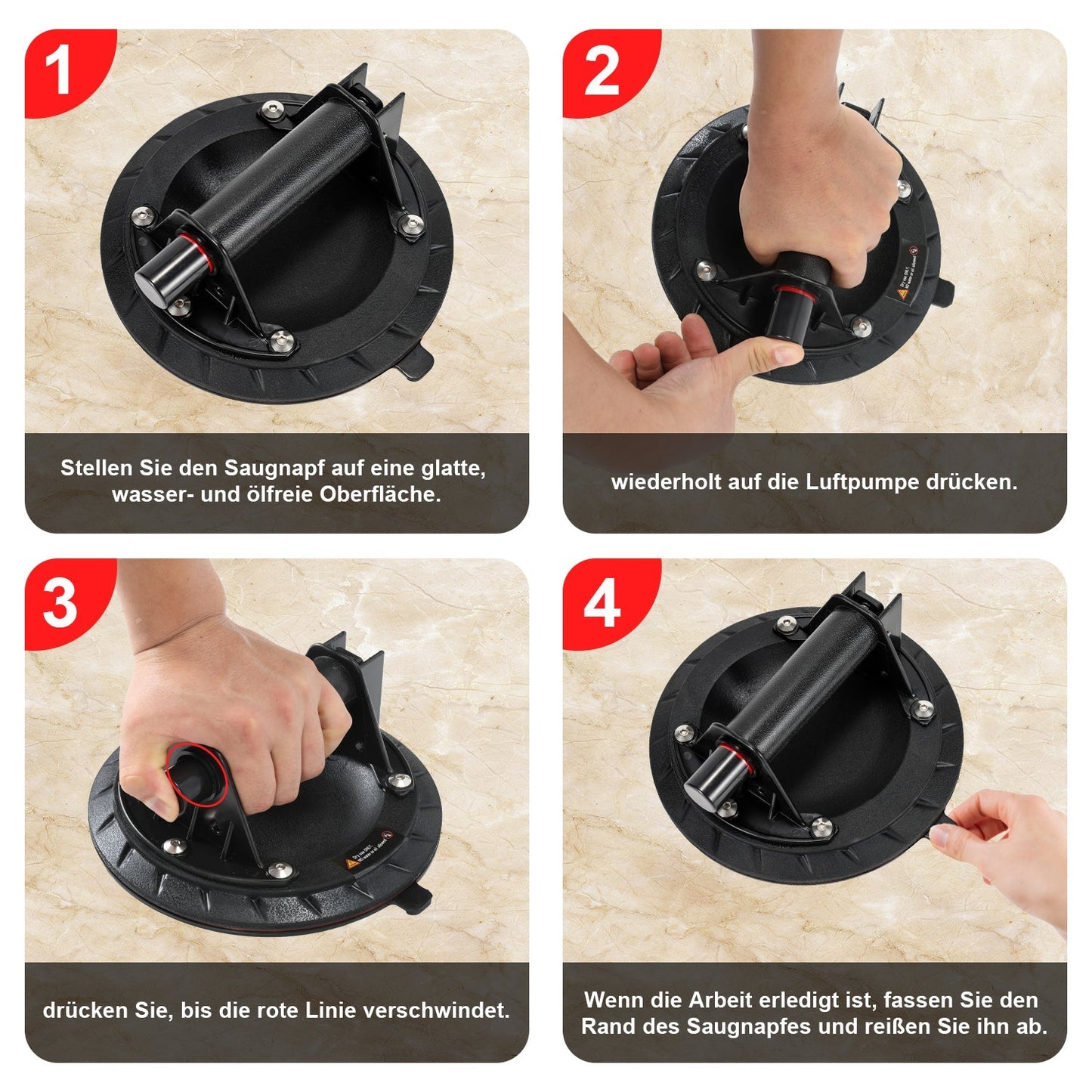 Saugheber Saugnapfhalter 2 Stück max.100KG | Karnz