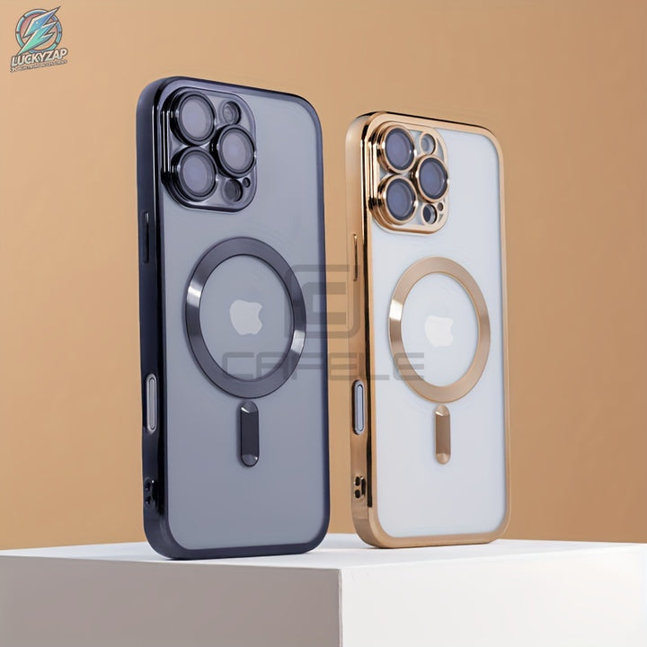 Magnetische TPU-Handyhülle Transparent Silber für iPhone 11–17