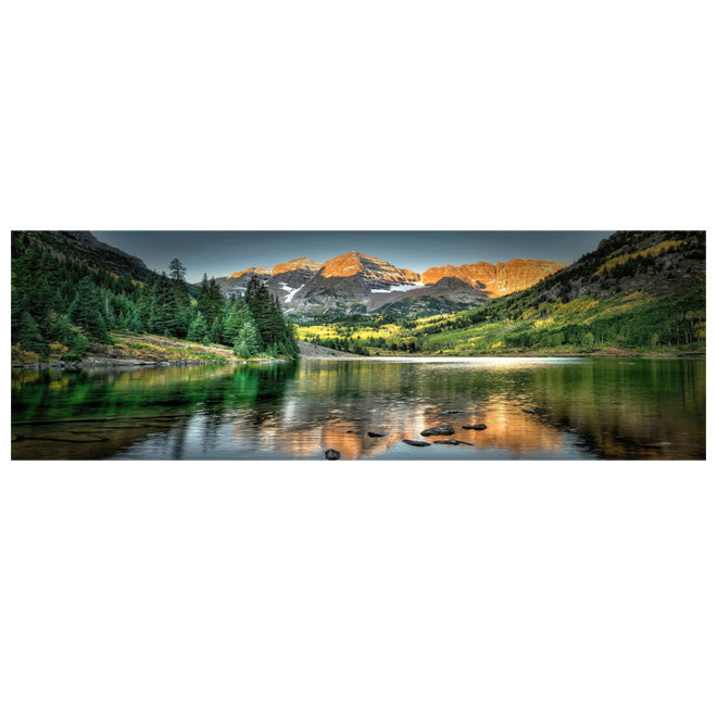 Bergsee Wald Wildnis Wandkunst Großformat Leinwanddrucke Breitformat Landschaftsbild Für Über Das Sofa Oder Über Das Bett | Karnz