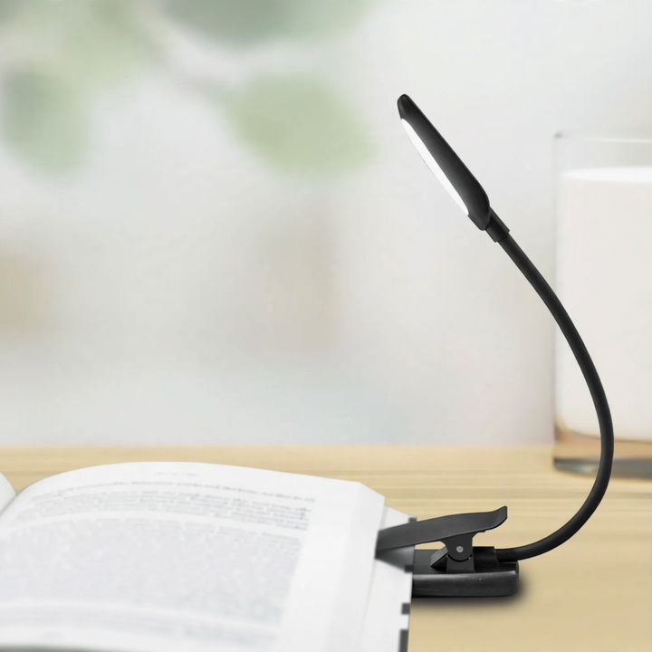 Mini-LED-Klemmlampe für Bücher, USB-aufladbar
