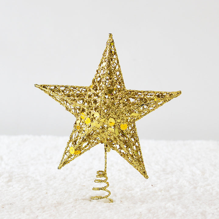 Weihnachtsbaum-Sternaufsatz aus Eisen mit Glitzer