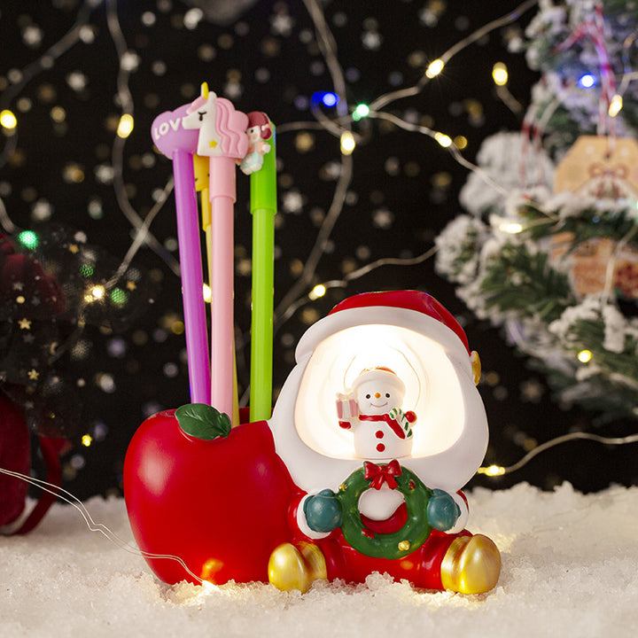 Weihnachtlicher Stifthalter mit integrierter Leuchte