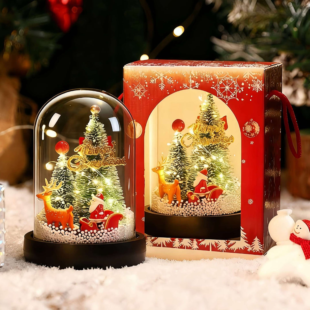 Dekorative Spieluhr mit Weihnachtsbaum und LED-Licht