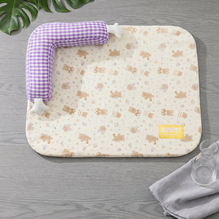 L-förmiges Haustier-Bett mit Nackenstütze