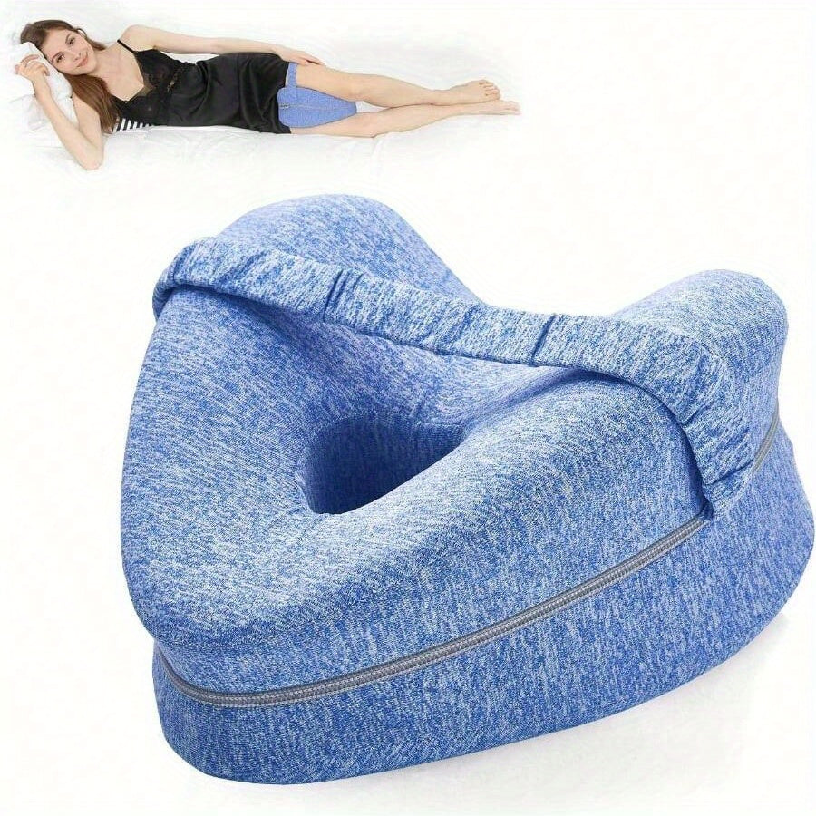 Ergonomisches Kniekissen für Seitenschläfer – Stützender Memory-Schaum mit Washae-Bezug
