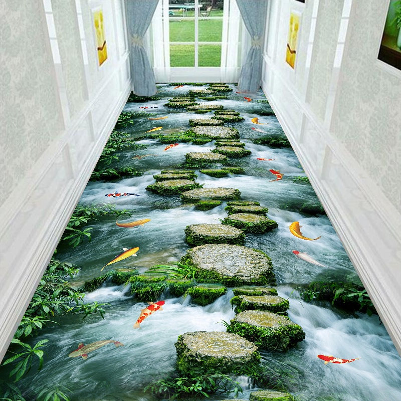 Dekorativer 3D Wasser Stil Teppich Karnz