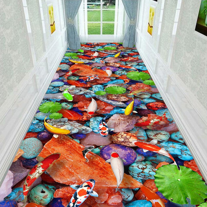 Dekorativer 3D Wasser Stil Teppich Karnz