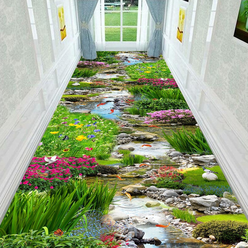 Dekorativer 3D Wasser Stil Teppich Karnz