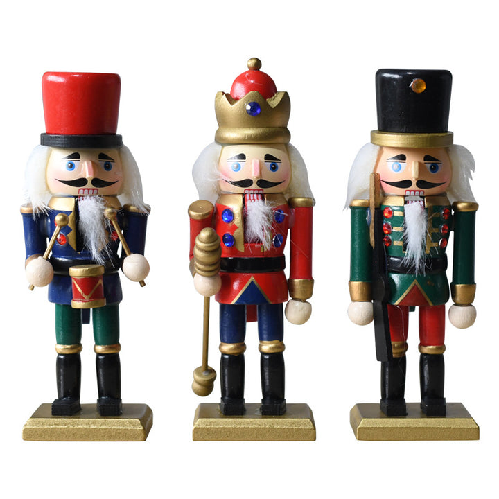 3er-Set Nussknacker-Soldaten aus Holz, 15 cm