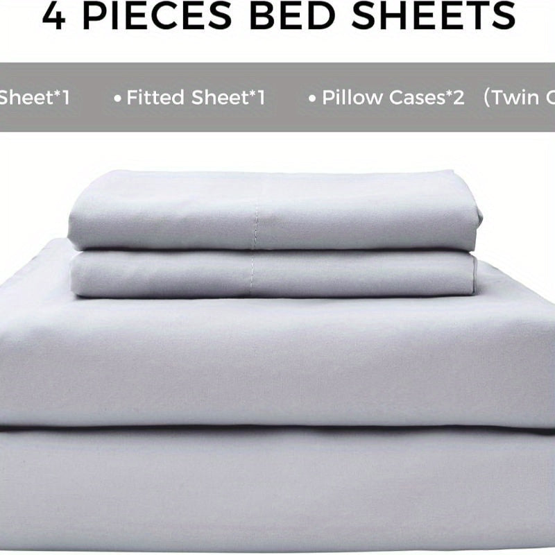 4-teilige weiche kühlende Bettlaken für Queen-Size: 14" tiefes Taschen, Luxus-Hotel-Qualität, schrumpf- und ausbleichbeständig, pflegeleichtes Bettlaken-Set | Karnz