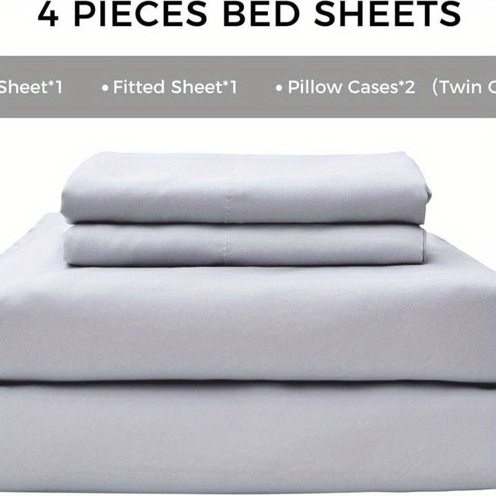 4-teilige weiche kühlende Bettlaken für Queen-Size: 14" tiefes Taschen, Luxus-Hotel-Qualität, schrumpf- und ausbleichbeständig, pflegeleichtes Bettlaken-Set | Karnz