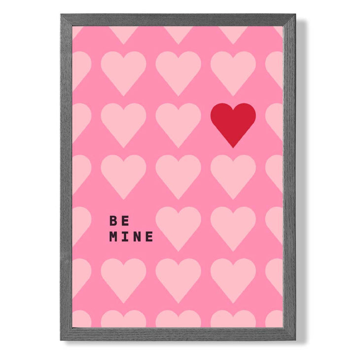 Be Mine Hearts Frame Kunstdruck