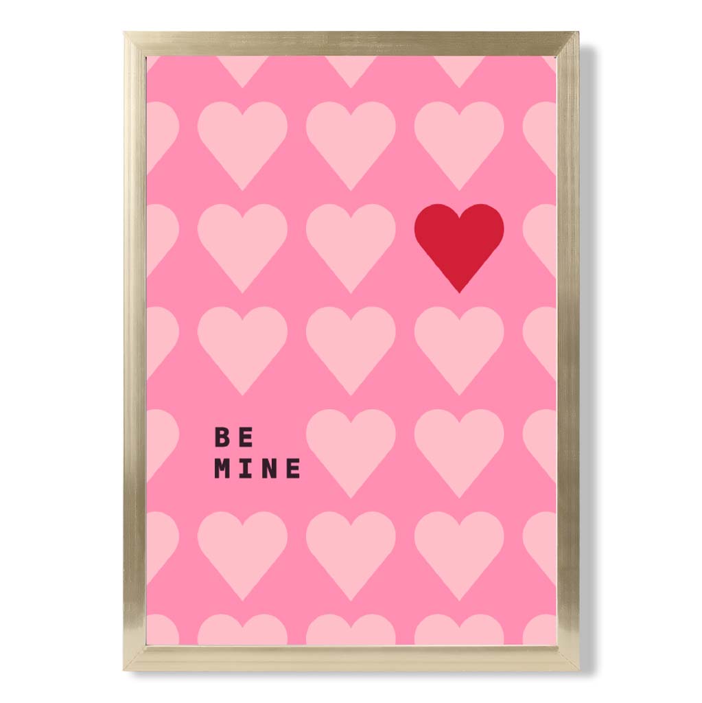 Be Mine Hearts Frame Kunstdruck