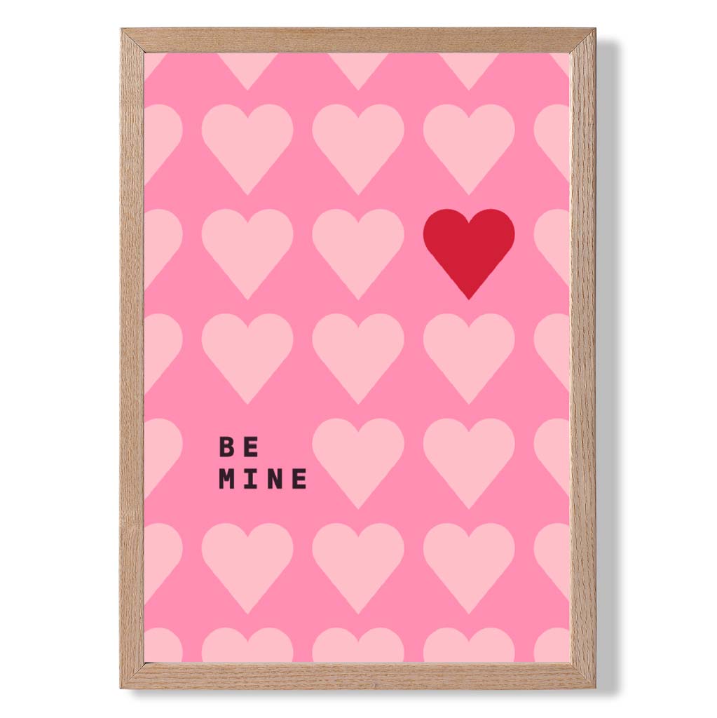 Be Mine Hearts Frame Kunstdruck
