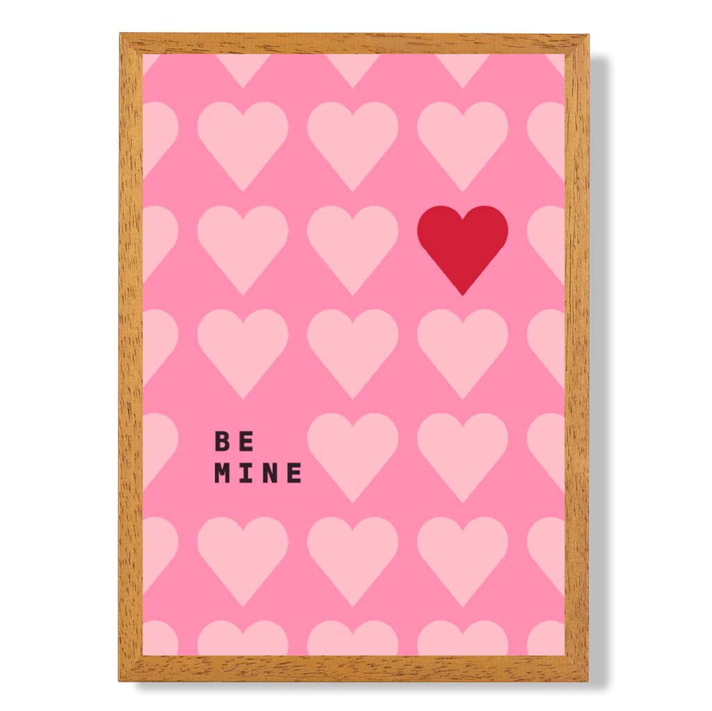 Be Mine Hearts Frame Kunstdruck