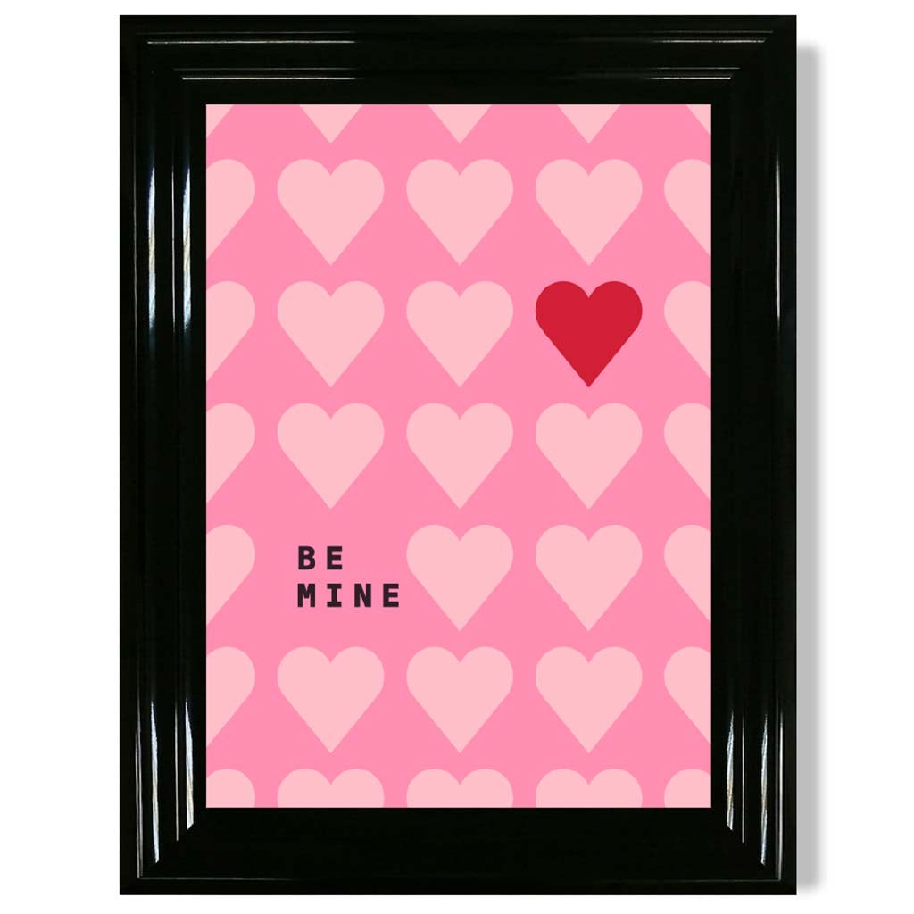 Be Mine Hearts Frame Kunstdruck